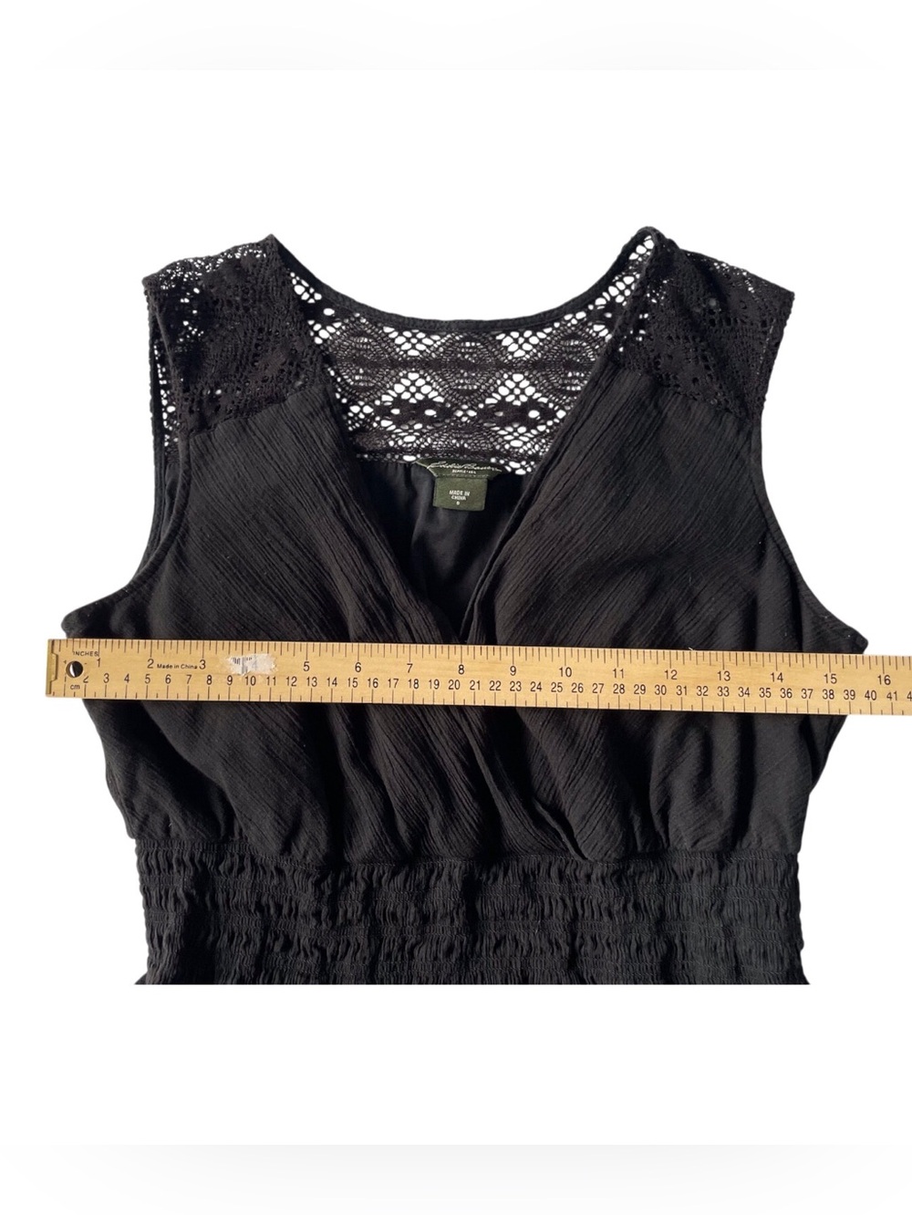Eddie Bauer Black Sleeveless Lace Trim Lining Women's Dress, 6 - Picture 10 of 12